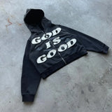 God is Good Cropped Zip up