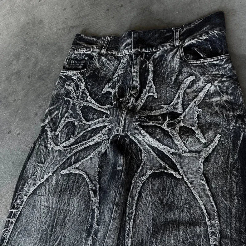 Y2K Embroidered Baggy Jeans