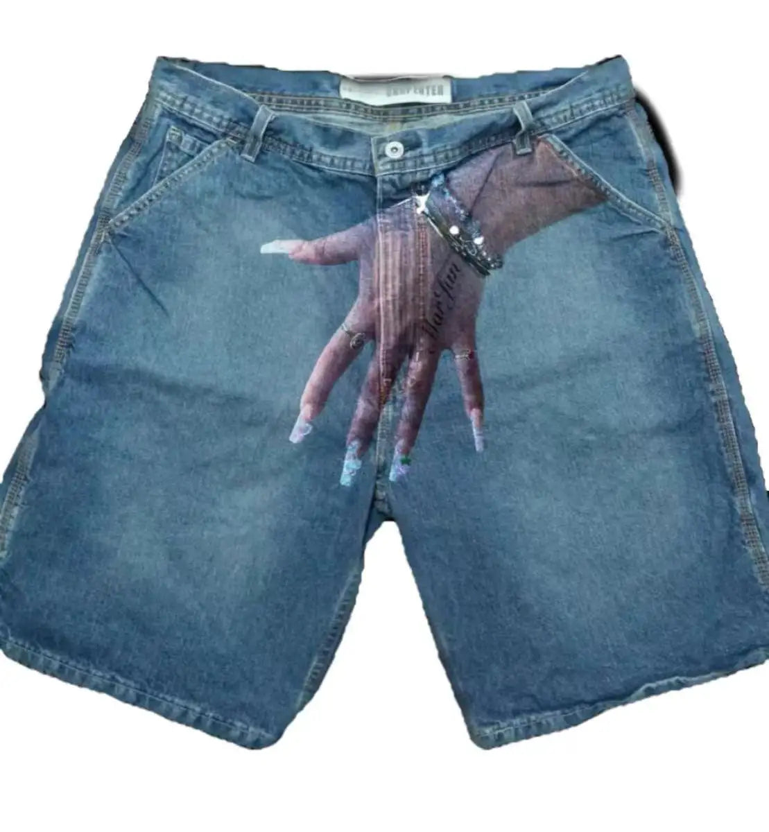 Women Hand Print jorts