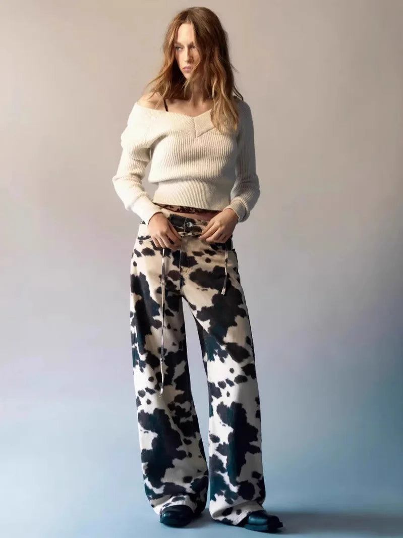Cow Pattern Jeans
