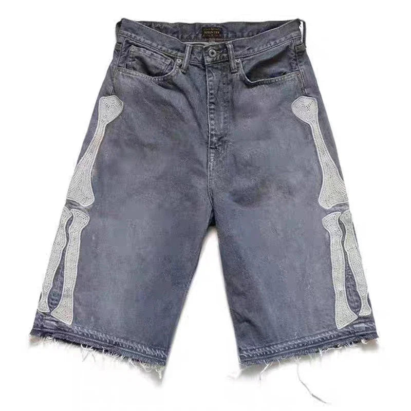 skeleton denim jorts